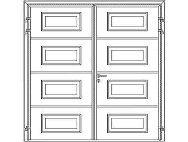 Georgian design with horizontal cassettes on a 50/50 split - Teckentrup side hinged garage doors