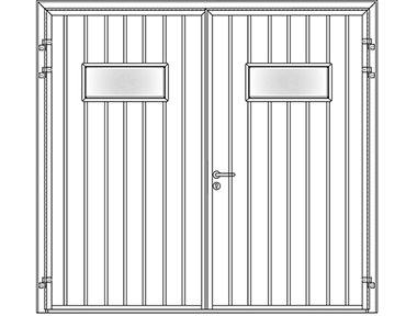 Standard ribbed vertical door with windows - Teckentrup Side Hinged Garage Doors 