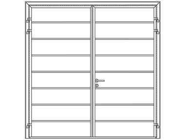 Teckentrup Rib Horizontal with 50/50 split - Teckentrup side hinged garage doors 