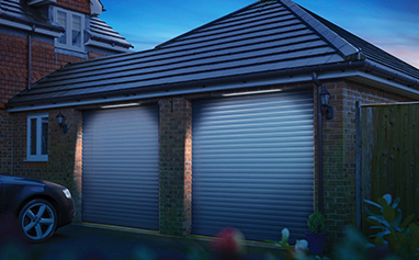 SWS SeceuroGlide roller garage doors with lighting