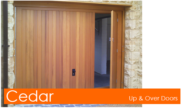 Cedar Up and Over Doors with Pedestrian Doors