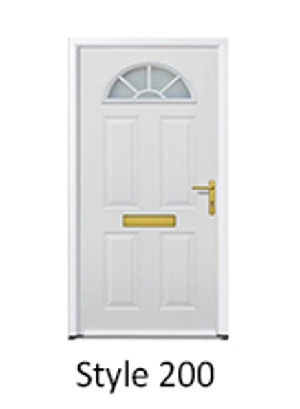 hormann traditional british front entrance door crescent window design panelled door fascia with letterbox