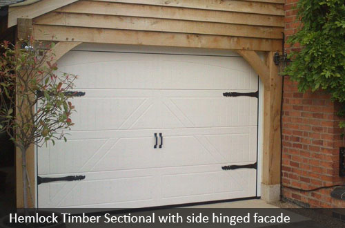 Hormann Hemlock timber sectional with side hinged facade 