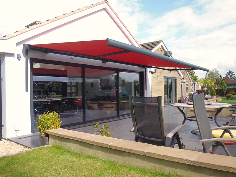 Red Awning Installation