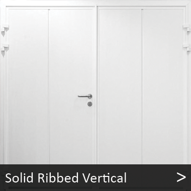 Solid Ribbed Vertical - Carteck Side Hinged Garage Doors