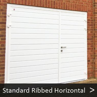 Standard Ribbed Horizontal - Carteck Side Hinged Garage Doors 