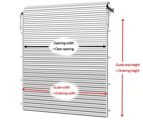 Single skin steel roller garage door measurements