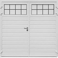 Standard Horizontal Design - Carteck Side Hinged Garage Door Mock Lead Effect Windows