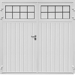 Standard Vertical Design - Carteck Side Hinged Garage Door Mock Lead Effect Windows