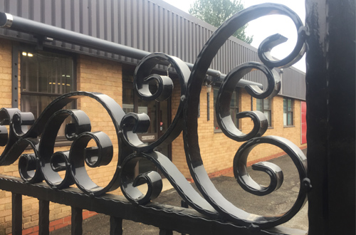 The Garage Door Centre showroom - electric gate fitted at showroom