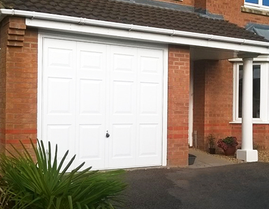 Georgian Up and Over Garage Door in White 