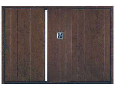 Bespoke Silvelox Garage Door in Okoume timber