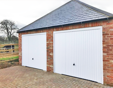 Steel Up and Over Garage Doors in White