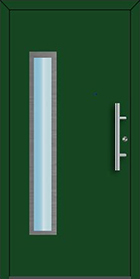 RD65 112 front entrance door, green with vertical window 