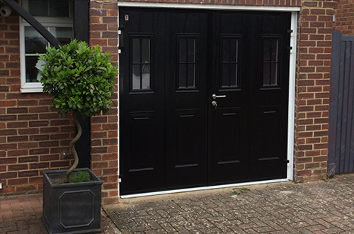 Black Side Hinged Garage Door