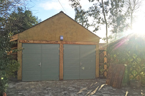 Green Side Hinged Garage Door