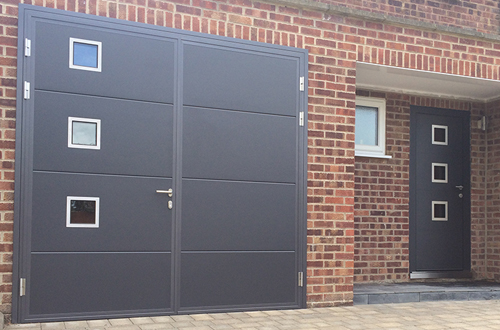 Side Hinged Garage Doors with Matching Entrance Door