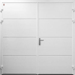 Carteck solid ribbed horizontal side hinged garage door