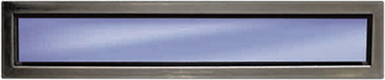 Rectangular, stainless steel, side hinged garage door window