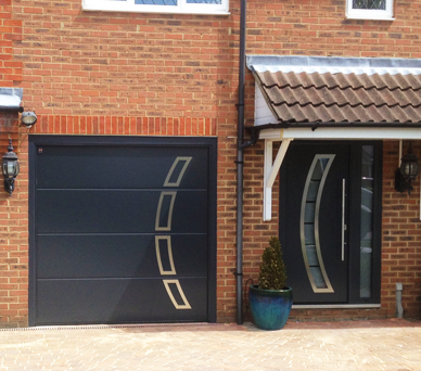 Matching Anthracite Sectional Garage and Front Entrance Door