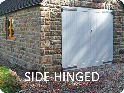 Timber side hinged garage doors