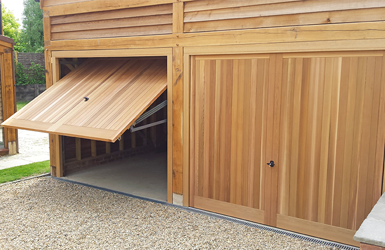 Two Timber Up and Over Garage Doors