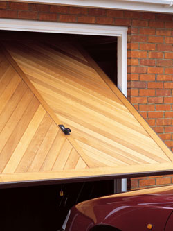 Iroko wooden up and over door