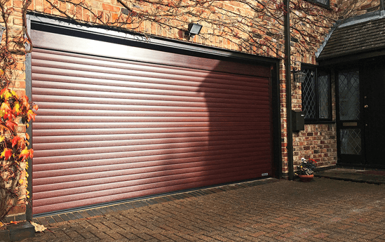 Hormann Roller Garage Door in Rosewood finish 