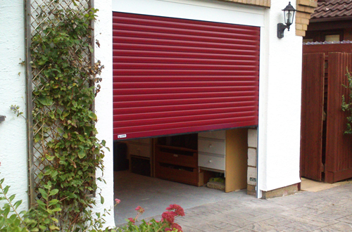 Roller door in use