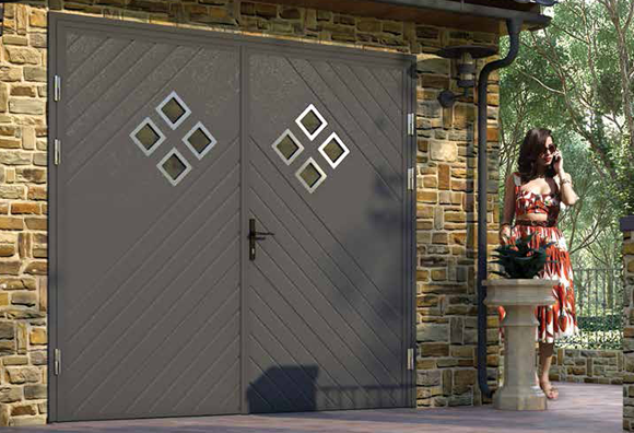 Ryterna Chevron Design Side Hinged Garage Door