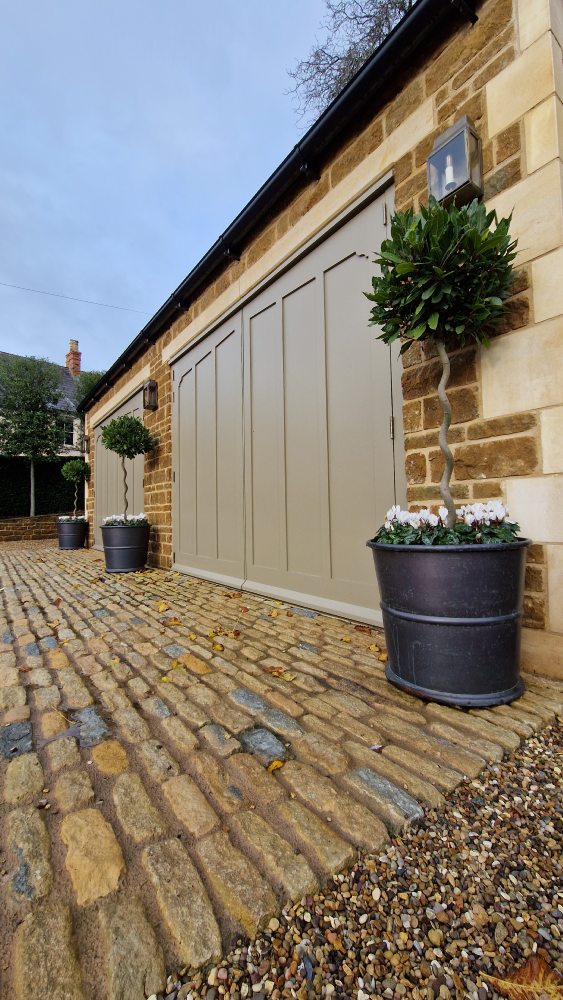 Panel effect wooden garage door