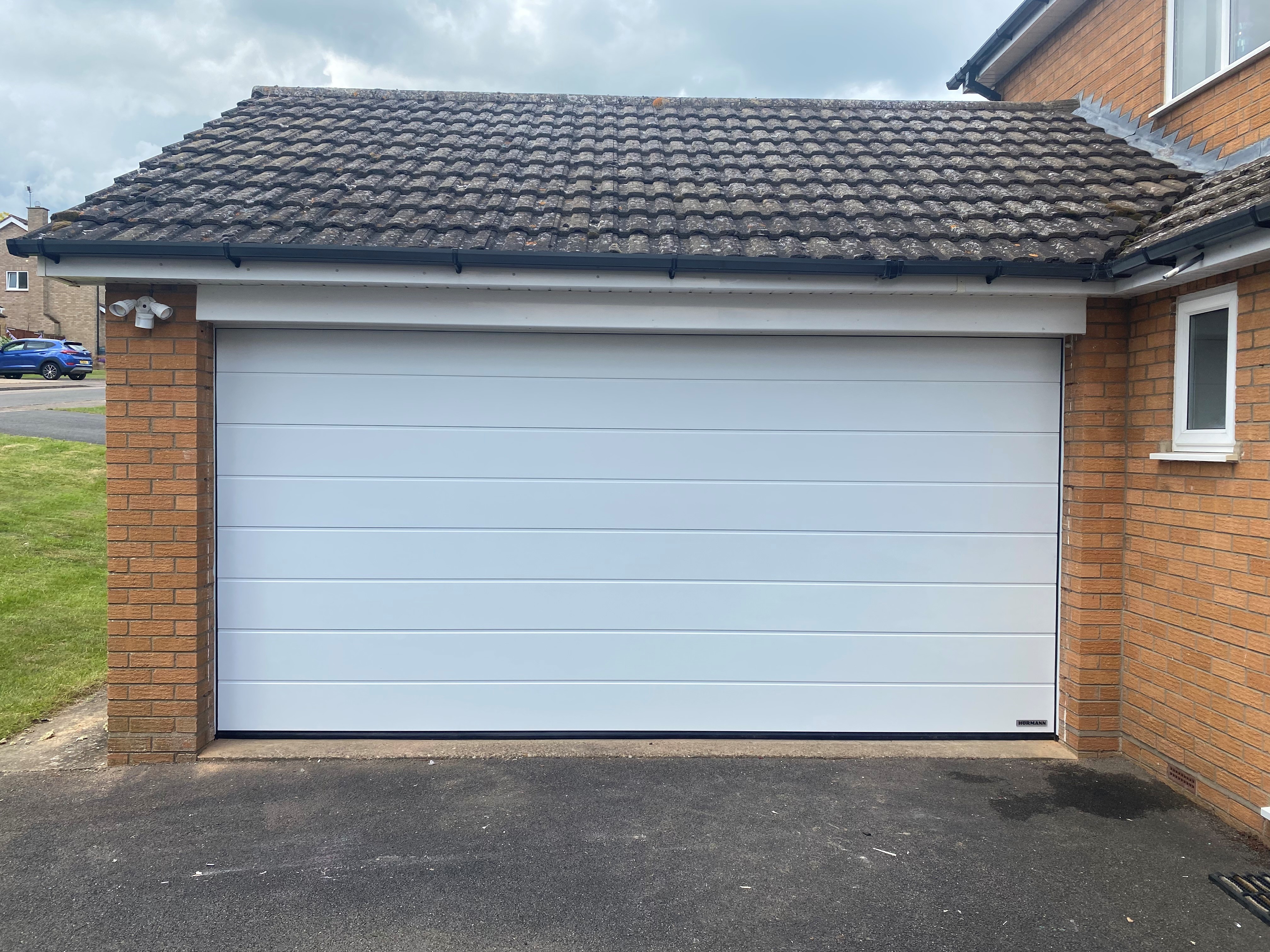 white sectional door