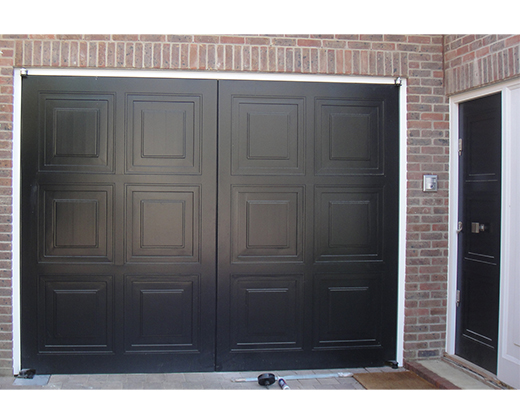 timber side hinged door with electric motor