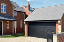 Black roller garage door