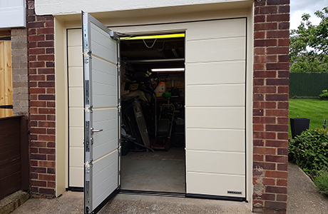 Wicket door in a workshop
