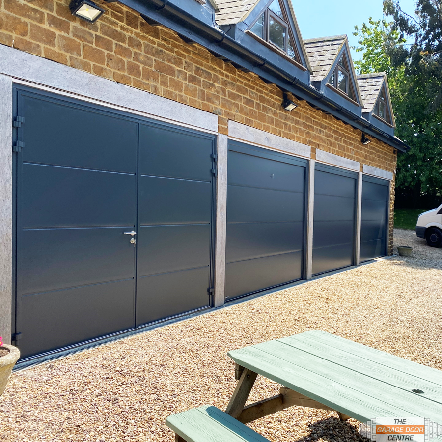 Sectional garage doors matched with side hinged door