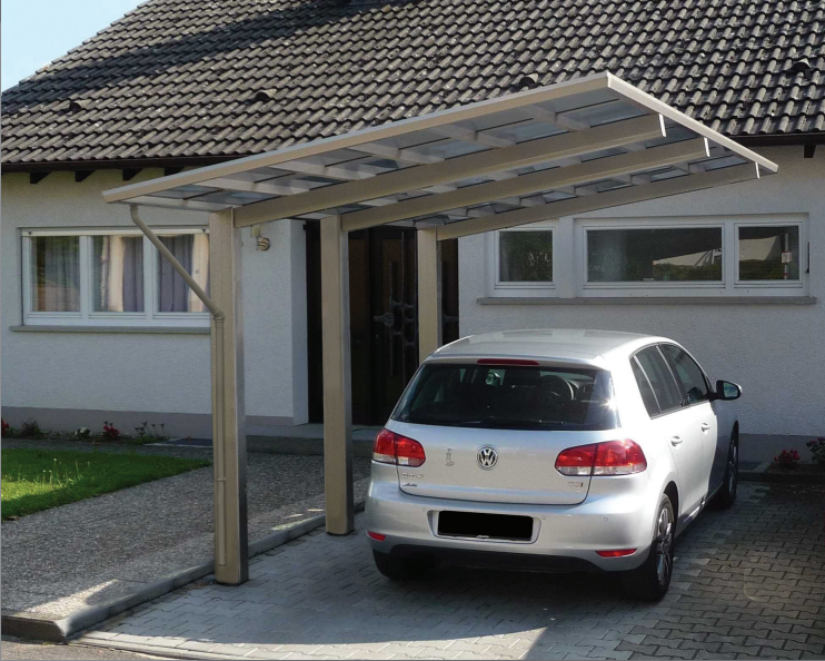 /a Volkswagen Golf outside a domestic property under a Ryterna Carport