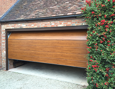 Insulated Sectional Garage Door with woodgrain finish