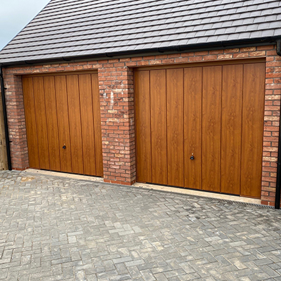 timber effect steel garage doors