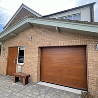 Round the corner garage door