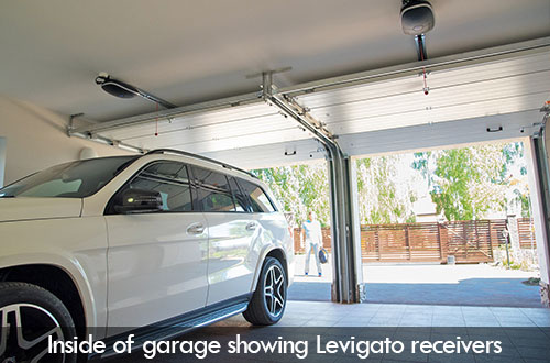 inside of garage showing levigato receivers stronghaus