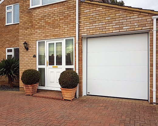 white sectional garage door