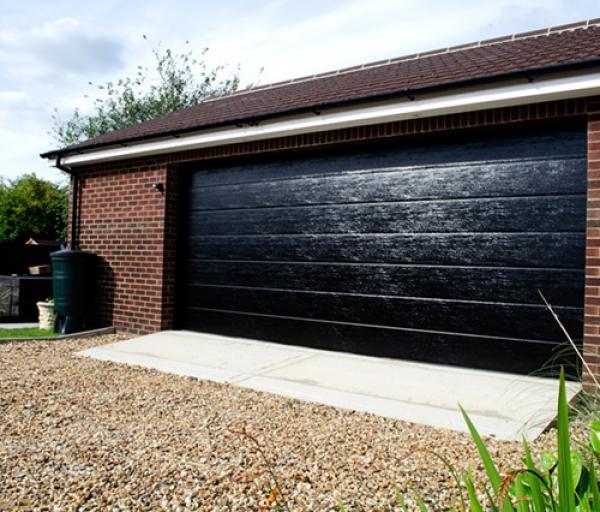 Hormann LPU 42 M Ribbed Woodgrain Hormann Sectional Doors Steel ...