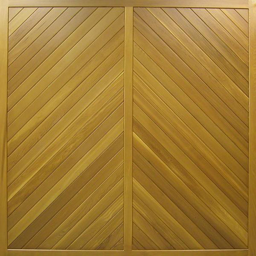 cedar door mansfield chevron design timber up and over garage door